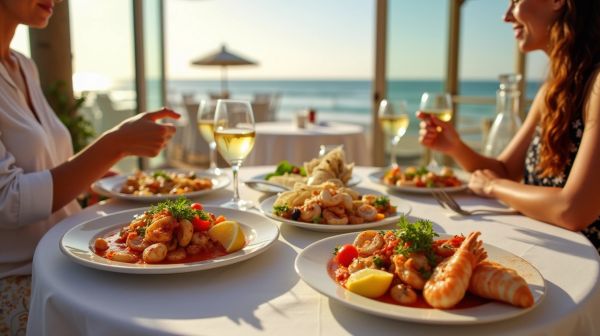 Savourez les spécialités méditerranéennes au restaurant de la plage d'Arone